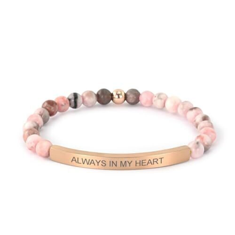 9514 Personalized Bracelets Couple,18K Gold Plated Stainless Steel Bar